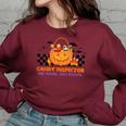 Vintage Trick Or Treat Halloween No Tricks Just Treats Candy Halloween Funny Gifts Women Oversized Sweatshirt Maroon