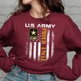 Vintage Us Army Proud Uncle With American Flag Gift Women Oversized Sweatshirt Maroon