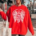 Angel Archangel Michael Warrior Gift Women Oversized Sweatshirt Red