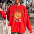 Sweet Pumkin Spice Fall Matching For Family Women's Oversized Sweatshirt Red