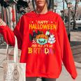 Happy Halloween Its My Birthday Born On 31St October Halloween Funny Gifts Women Oversized Sweatshirt Red