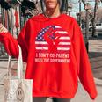 I Dont Co-Parent With The Government Anti Government Government Gifts Women Oversized Sweatshirt Red