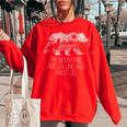 The Mountains Are Calling And I Must Go Camping Gift Women Oversized Sweatshirt Red