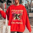 My Favorite Coastie Wears Dog Tags And Combat Boots Women Oversized Sweatshirt Red