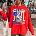 Proud Granny Of A National Guard Soldier Army Grandmother Women Oversized Sweatshirt Red