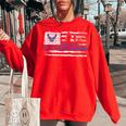 Vintage Us Flag Proud To Be An Air Force Military Girlfriend Funny Military Gifts Women Oversized Sweatshirt Red
