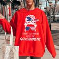 Women Freedom I Don’T Co-Parent With The Government Freedom Funny Gifts Women Oversized Sweatshirt Red