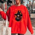 They Didn't Burn Witches They Burned Feminist Witch Women's Oversized Sweatshirt Red