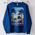 Ft Fort Lauderdale Florida Retro Vintage Beach Surf Surfing Florida Gifts & Merchandise Funny Gifts Women Oversized Sweatshirt Royal Blue
