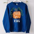 King Pumkin Spice Fall Matching For Family Women's Oversized Sweatshirt Royal Blue