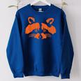 Halloween Trash Panda Bandit Raccoon Pumpkin Jackolantern Women Oversized Sweatshirt Royal Blue