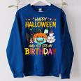 Happy Halloween Its My Birthday Born On 31St October Halloween Funny Gifts Women Oversized Sweatshirt Royal Blue