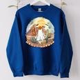 Howdy Ghouls Retro Western Country Cowboy Cowgirl Halloween Women Oversized Sweatshirt Royal Blue