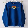 Love Armadillo Heartbeat Design Vintage Retro Armadillo Women Oversized Sweatshirt Royal Blue