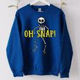 Oh Snap Skeleton Bone Breaking Halloween T Women Oversized Sweatshirt Royal Blue
