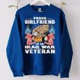 Proud Girlfriend Of An Iraq War Veteran Military Vets Lover Women Oversized Sweatshirt Royal Blue