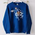 Skeleton Cowboy Riding Horse Halloween Rider Costume Men Women Oversized Sweatshirt Royal Blue