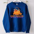 Vintage Trick Or Treat Halloween No Tricks Just Treats Candy Halloween Funny Gifts Women Oversized Sweatshirt Royal Blue