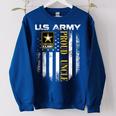 Vintage Us Army Proud Uncle With American Flag Gift Women Oversized Sweatshirt Royal Blue