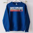 West Virginia Retro Style Vintage 70S 80S 90S Gift 70S Vintage Designs Funny Gifts Women Oversized Sweatshirt Royal Blue