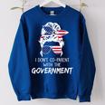 Women Freedom I Don’T Co-Parent With The Government Freedom Funny Gifts Women Oversized Sweatshirt Royal Blue
