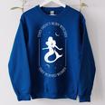 They Didn't Burn Witches They Burned Floral Women's Oversized Sweatshirt Royal Blue