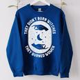 They Didn't Burn Witches They Burned Halloween Witch Women's Oversized Sweatshirt Royal Blue