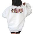 Groovy In My Spooky Teacher Era Halloween Trick Or Teach Halloween Gifts Women's Oversized Back Print Sweatshirt White