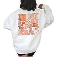 In My Spooky Teacher Era Ghost Halloween Retro Teachers Day Ghost Halloween Funny Gifts Women's Oversized Back Print Sweatshirt White