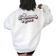Vintage Mothers Day Gift Dog Lovers Dachshund Mama Mothers Day Funny Gifts Women's Oversized Back Print Sweatshirt White