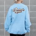 Vintage Mothers Day Gift Dog Lovers Dachshund Mama Mothers Day Funny Gifts Women's Oversized Back Print Sweatshirt Light Blue