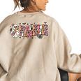 Groovy In My Spooky Teacher Era Halloween Trick Or Teach Halloween Gifts Women's Oversized Back Print Sweatshirt Sand