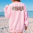 Groovy In My Spooky Teacher Era Halloween Trick Or Teach Halloween Gifts Women's Oversized Back Print Sweatshirt Light Pink