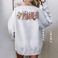 Groovy In My Spooky Teacher Era Halloween Trick Or Teach Halloween Gifts Women's Oversized Back Print Sweatshirt Sport Grey