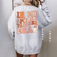 In My Spooky Teacher Era Ghost Halloween Retro Teachers Day Ghost Halloween Funny Gifts Women's Oversized Back Print Sweatshirt Sport Grey