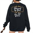 Blessed By God For 90 Years 90Th Birthday Vintage Women's Oversized Sweatshirt Back Print Black