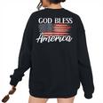 God Bless America I 4Th Of July Patriotic Usa Patriotic Women's Oversized Sweatshirt Back Print Black