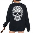 Halloween Skeleton Skull Gamer Boys Men Controller Gaming Women Oversized Sweatshirt Back Print Black