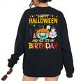 Happy Halloween Its My Birthday Born On 31St October Halloween Women's Oversized Sweatshirt Back Print Black
