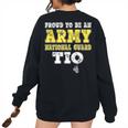 Proud To Be An Army National Guard Tio Military Uncle Women's Oversized Sweatshirt Back Print Black