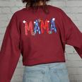 4Th Of July Mama And Mini Mommy And Me Matching Outfits Mommy Women's Oversized Sweatshirt Back Print Maroon