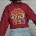 70 Year Old July 1953 Vintage Retro 70Th Birthday 70Th Birthday Women's Oversized Sweatshirt Back Print Maroon 70 Year Old July 1953 Vintage Retro 70Th Birthday 70Th Birthday Women's Oversized Sweatshirt Back Print Maroon