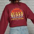 90 Years Of Being Awesome Vintage 1933 Limited Edition Women's Oversized Sweatshirt Back Print Maroon