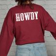 Cowboy Howdy Western Rodeo Southern Horse Lover Rodeo Women's Oversized Sweatshirt Back Print Maroon