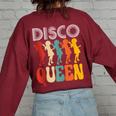 Disco Queen Girls Love Dancing To 70S Music 70S Vintage s Women's Oversized Sweatshirt Back Print Maroon