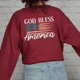 God Bless America I 4Th Of July Patriotic Usa Patriotic Women's Oversized Sweatshirt Back Print Maroon