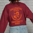Halloween Town University Teacher Student Costume Women's Oversized Sweatshirt Back Print Maroon