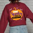 One Spooky Dental Assistant Halloween Pumpkin Tooth Doctor Women Oversized Sweatshirt Back Print Maroon