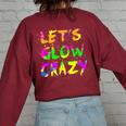 Retro Glow For Kids And Adults In Bright Colors 80 90 Women's Oversized Sweatshirt Back Print Maroon