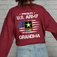 Us Army Proud Grandma Proud Grandma Of A Us Army Veteran Women's Oversized Sweatshirt Back Print Maroon